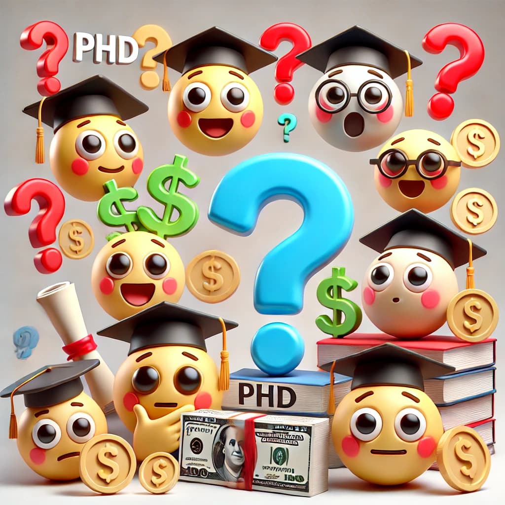 PhD के लिए फंडिंग विकल्पों पर चर्चा करते छात्र